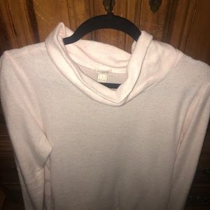 Baby Pink J Crew Funnel Neck Top w Front Pockets